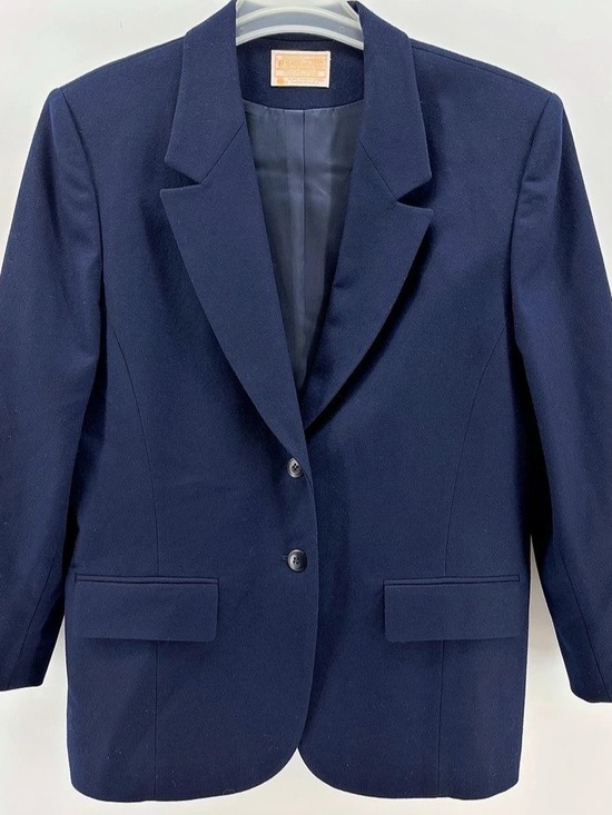 Pendleton Jackets & Blazers - Vintage Pendleton Navy Virgin Wool Blazer Size 14 Dark Academia Preppy